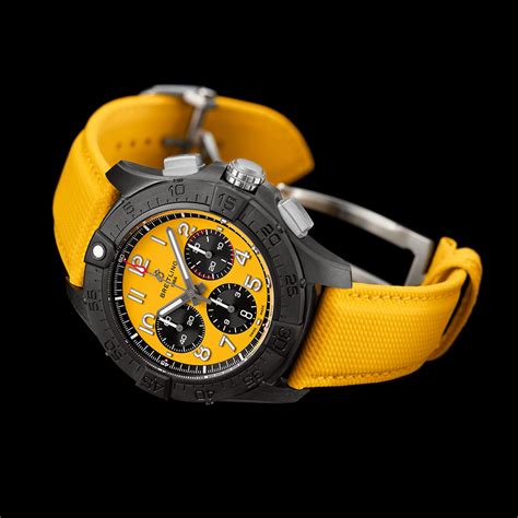 breitling chronograph band gelb schwarz|Breitling chronograph 44 night mission.